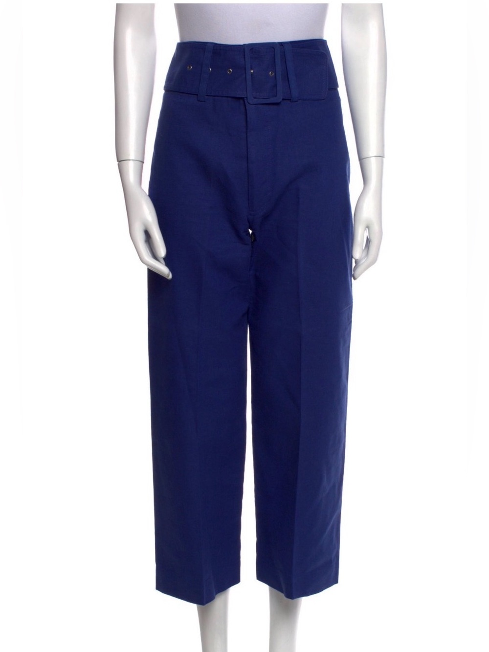 Sea New York blue High Waist Cropped Trousers pants with Wide Belt